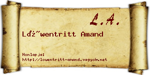 Löwentritt Amand névjegykártya